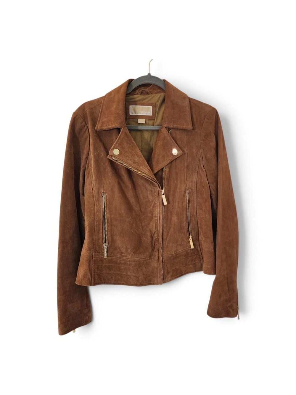 Michael Kors Brown Suede Moto Jacket